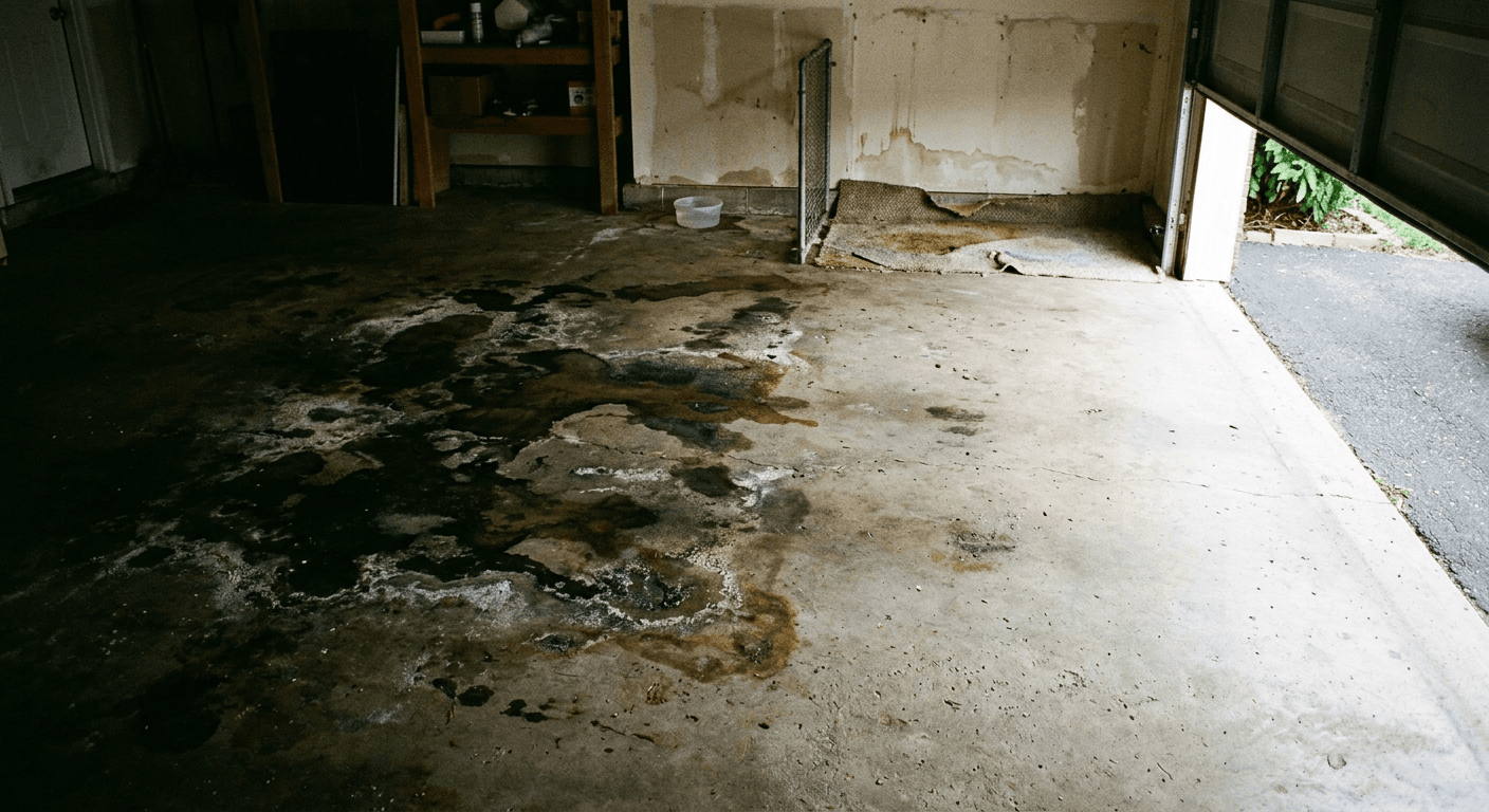 Concrete slab sealing before remediation